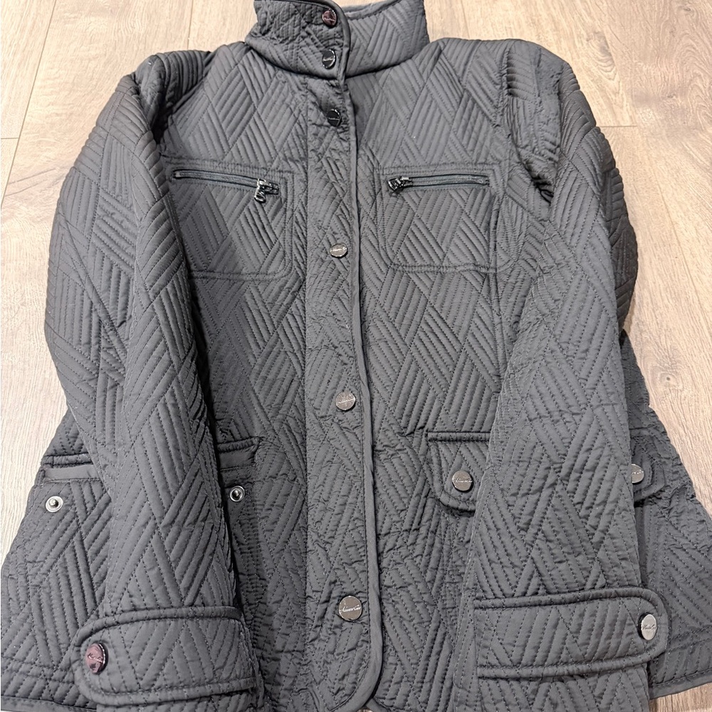 Kenneth Cole Quilted Black Utility Jacket